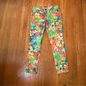 WOW Couture Floral Skinny Pants Women’s Size Medium - Art Paint Print